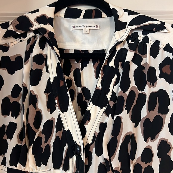 Nanette Lepore leopard silk skirt dress size 4 - Picture 3 of 4